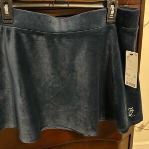 Juicy Couture Royal Blue Velvet Twirl Skirt With jeweled logo JC| Size Large